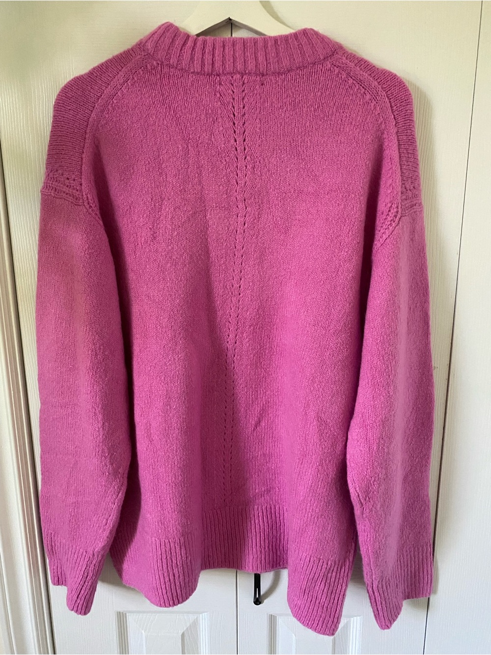 J. Crew NWT Relaxed Crewneck Pullover in Petunia pink Wool blend Oversized Med